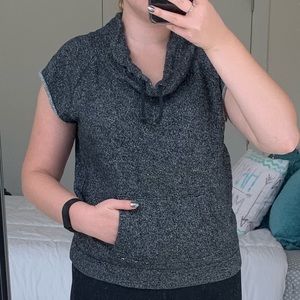 Cutoff Cowl Neck Sweatshirt